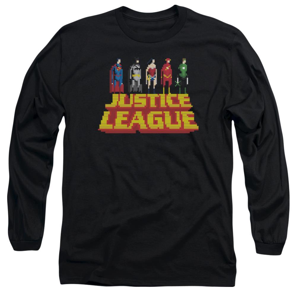 Justice League Of America Standing Above Men's 18/1 Cotton Long-Sleeve T-Shirt