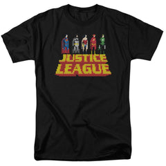 Justice League Of America Standing Above Men's 18/1 Cotton Short-Sleeve T-Shirt