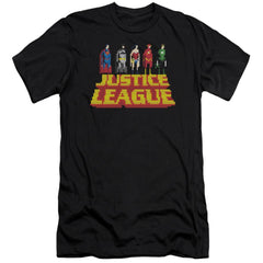 Justice League Of America Standing Above Men's Ultra-Soft 30/1 Cotton Slim Short-Sleeve T-Shirt