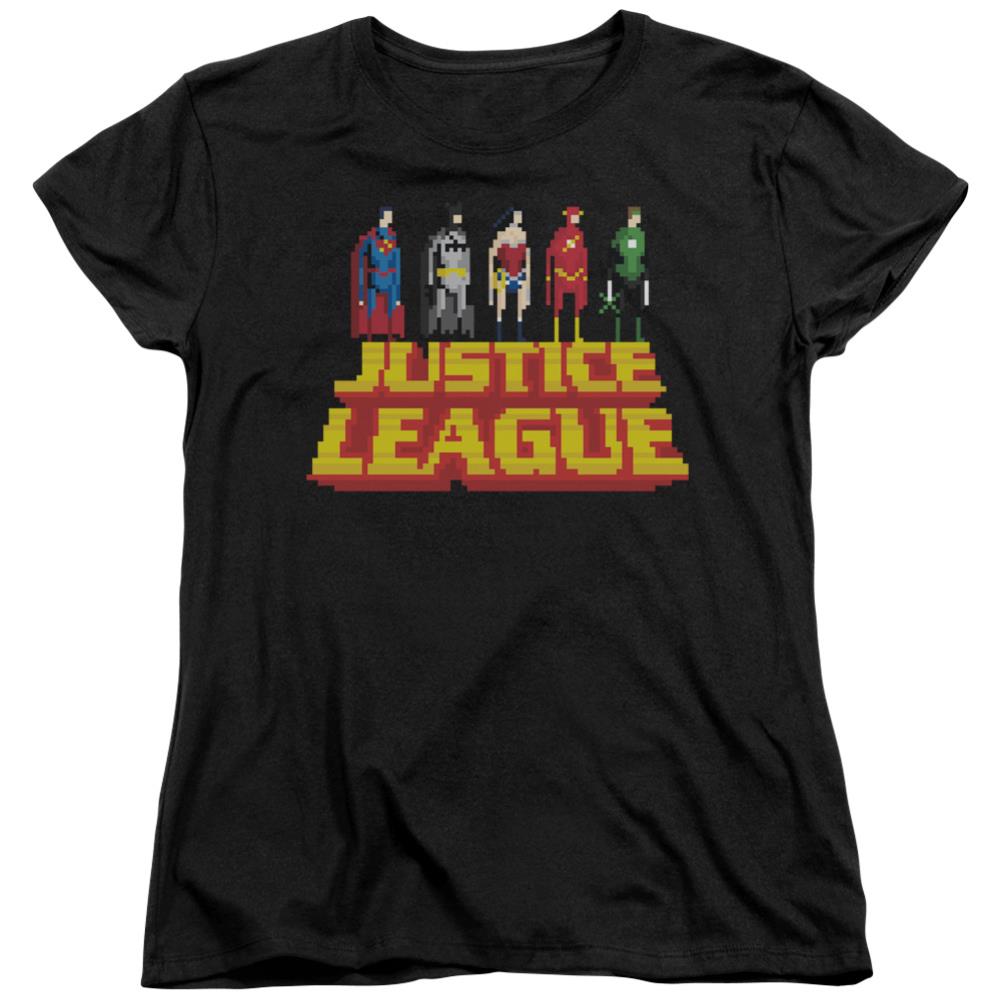 Justice League Of America Standing Above Women's 18/1 Cotton Short-Sleeve T-Shirt