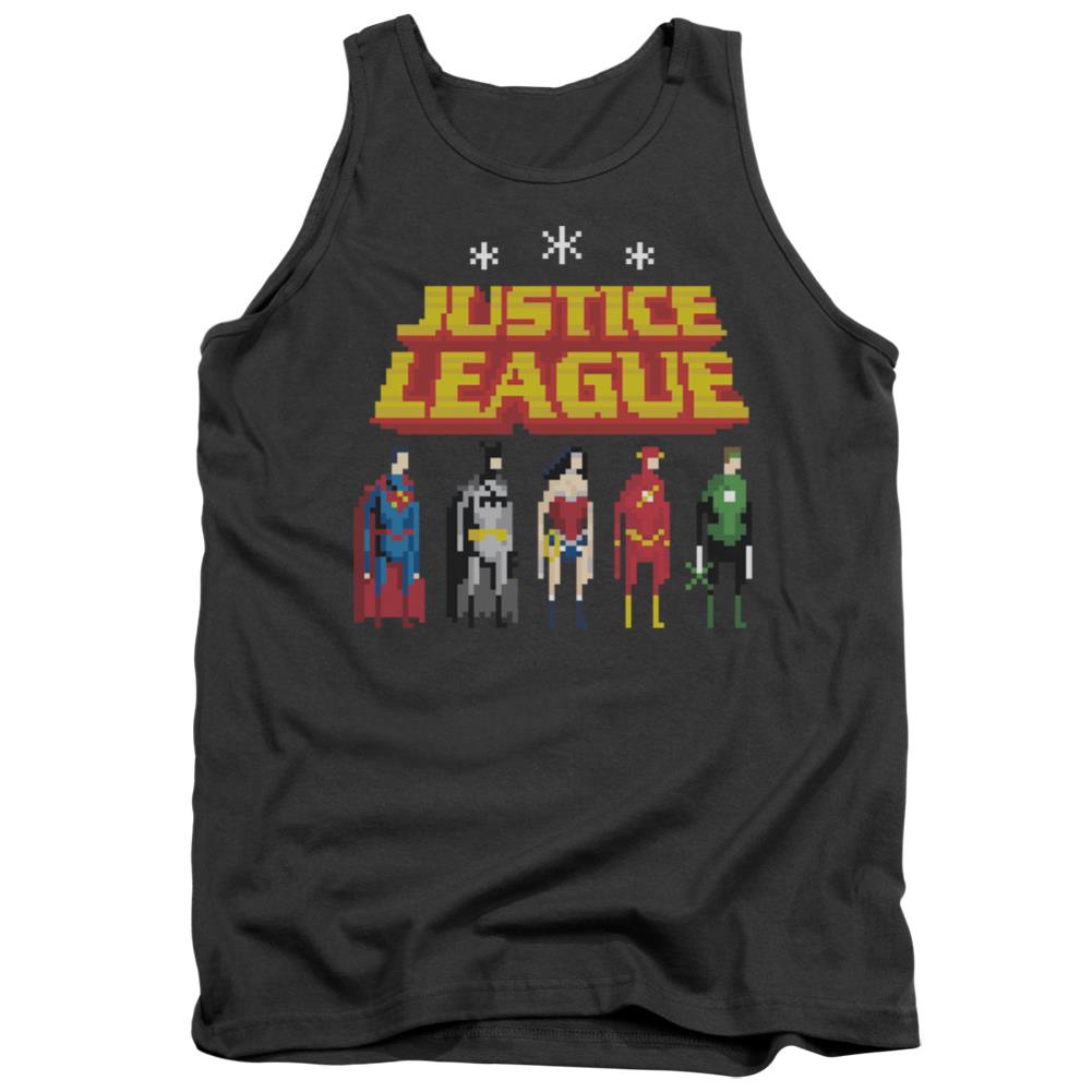 Justice League Of America Standing Below Men's 18/1 Cotton Tank Top