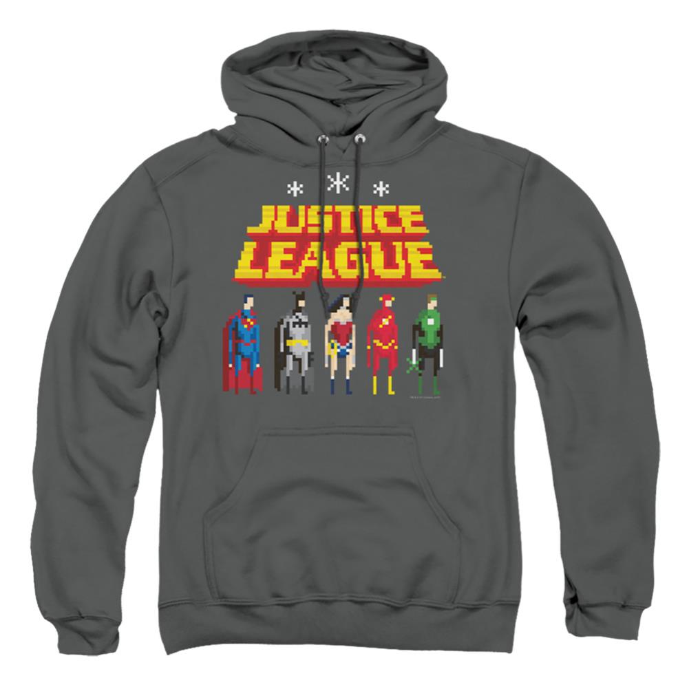 Justice League Of America Standing Below Men's Pull-Over 75 25 Poly Hoodie