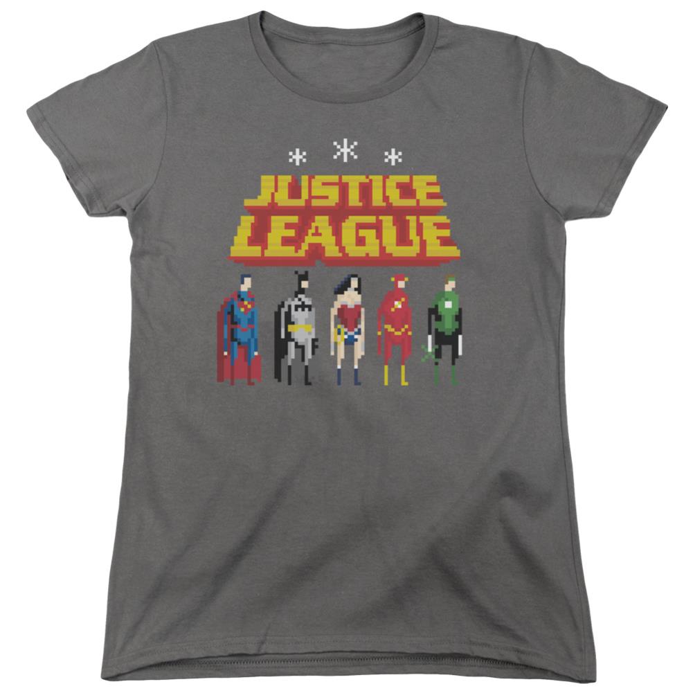 Justice League Of America Standing Below Women's 18/1 Cotton Short-Sleeve T-Shirt