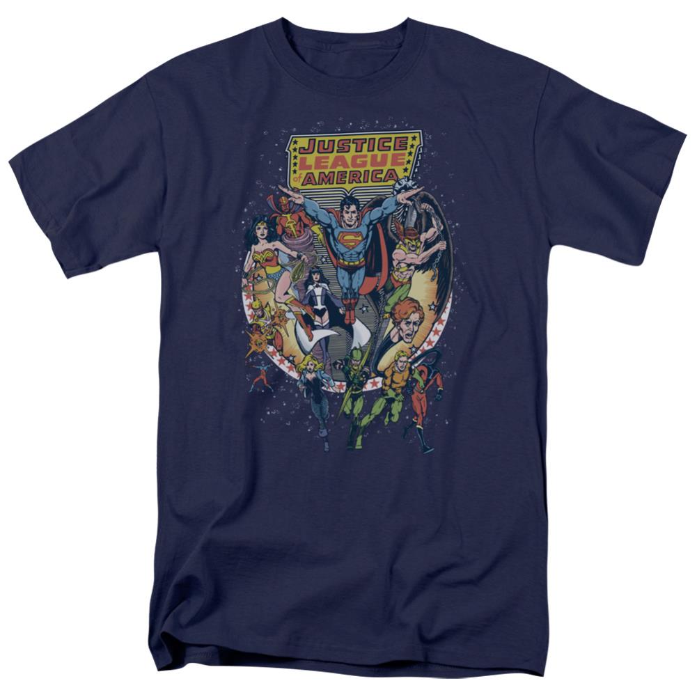 Justice League Of America Star Group Men's 18/1 Cotton Short-Sleeve T-Shirt