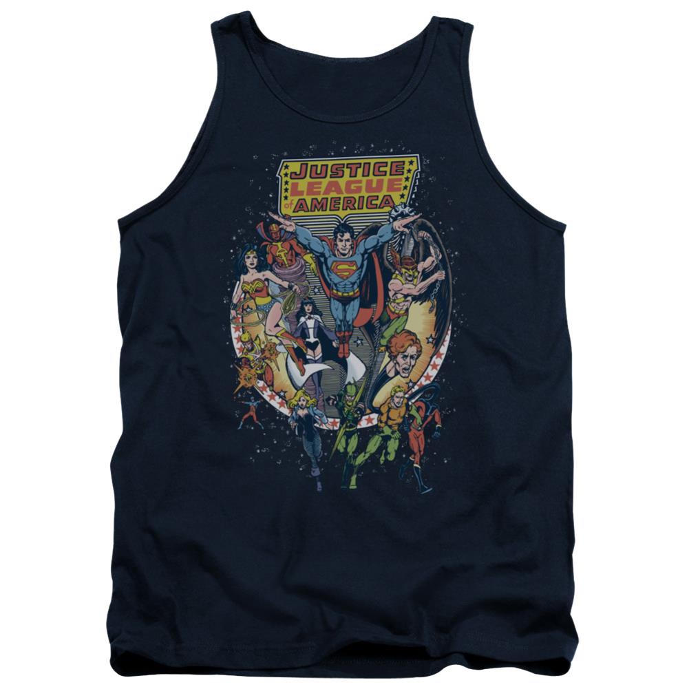 Justice League Of America Star Group Men's 18/1 Cotton Tank Top