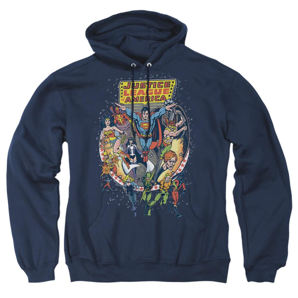 Justice League Of America Star Group Men's Pull-Over 75 25 Poly Hoodie