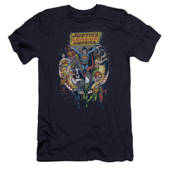 Justice League Of America Star Group Men's Ultra-Soft 30/1 Cotton Slim Short-Sleeve T-Shirt