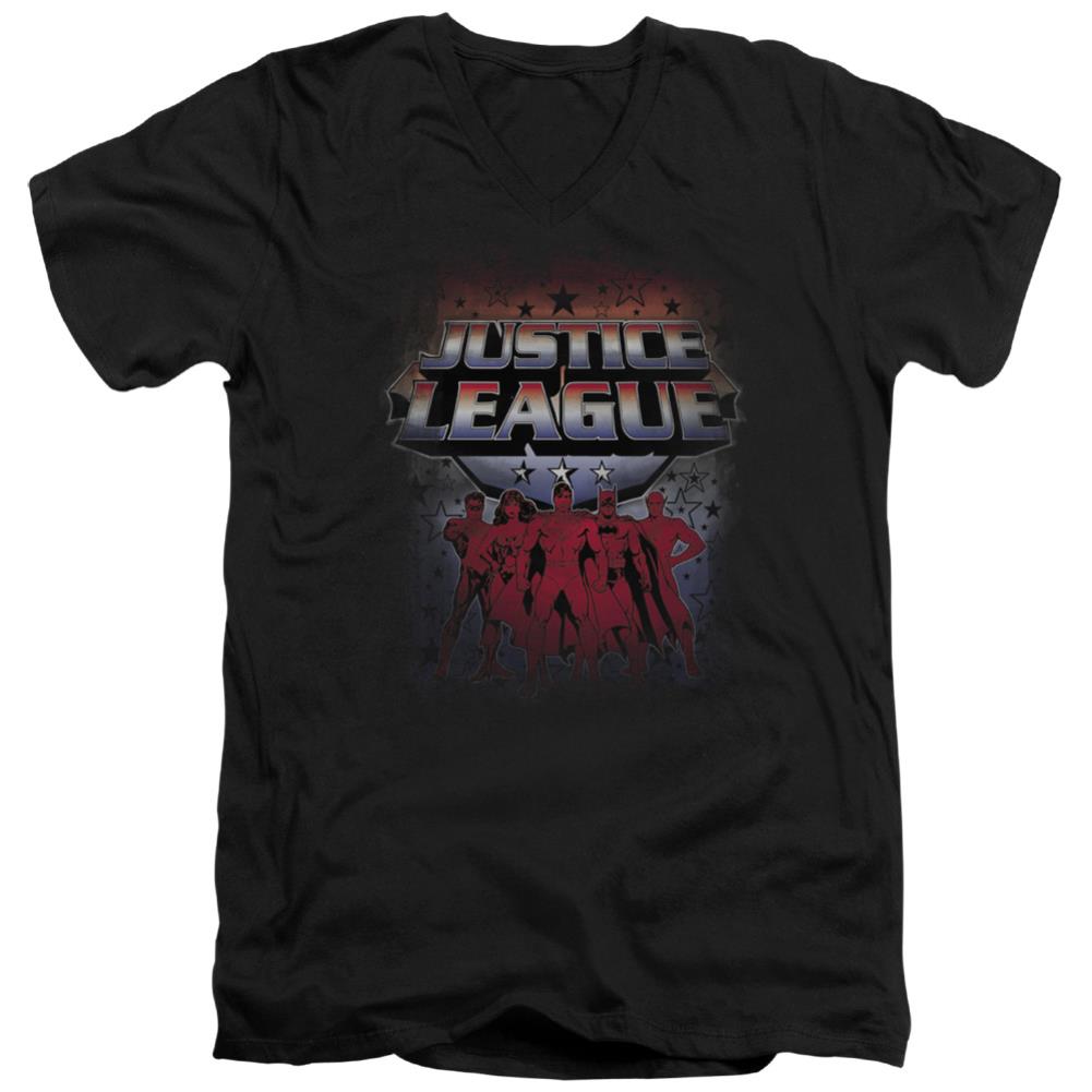Justice League Of America Star League Men's 30/1 Cotton Slim V-Neck T-Shirt