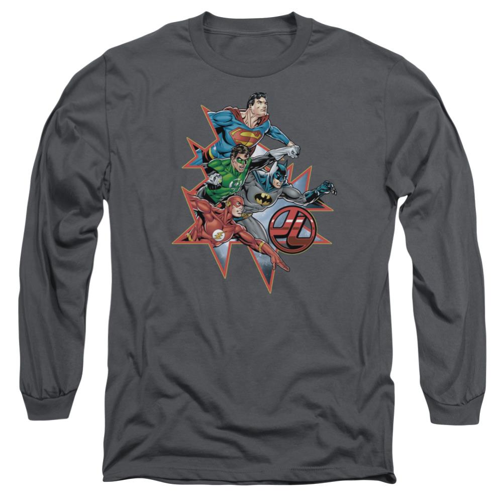 Justice League Of America Starburst Men's 18/1 Cotton Long-Sleeve T-Shirt
