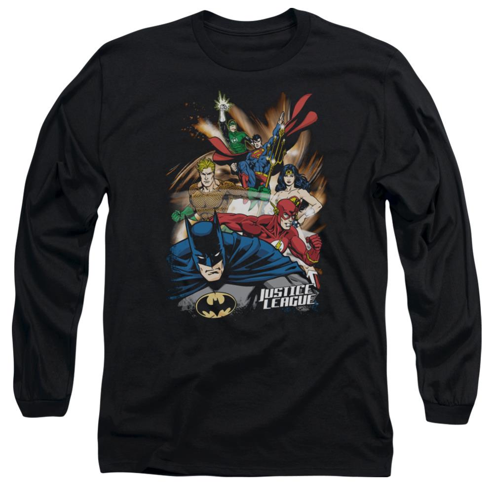 Justice League Of America Starburst Men's 18/1 Cotton Long-Sleeve T-Shirt