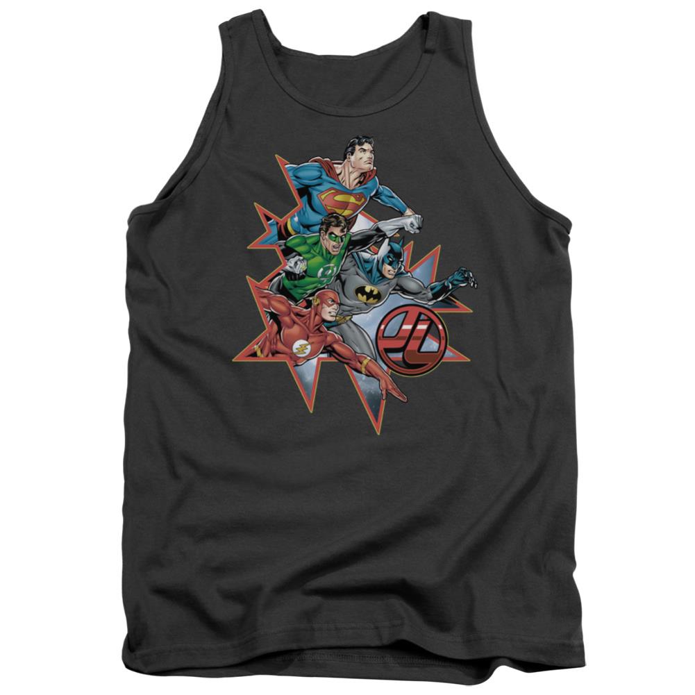 Justice League Of America Starburst Men's 18/1 Cotton Tank Top
