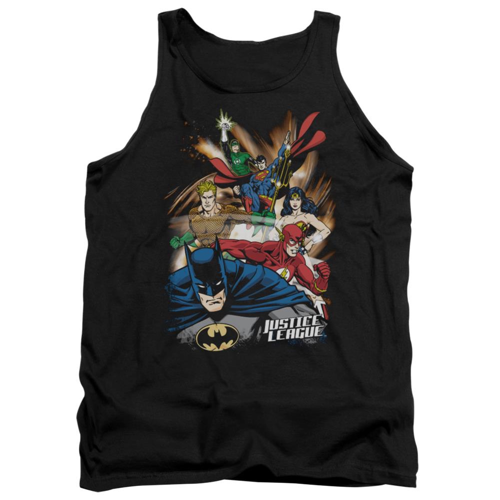 Justice League Of America Starburst Men's 18/1 Cotton Tank Top