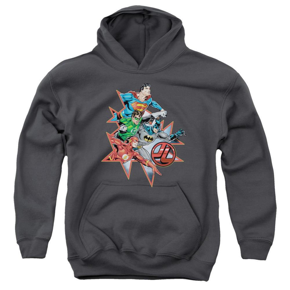 Justice League Of America Starburst Youth Cotton Poly Pull-Over Hoodie