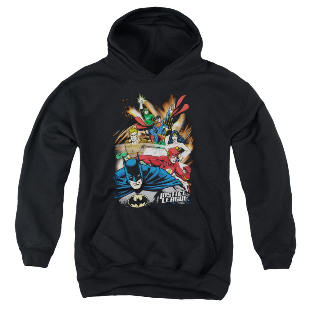 Justice League Of America Starburst Youth Cotton Poly Pull-Over Hoodie