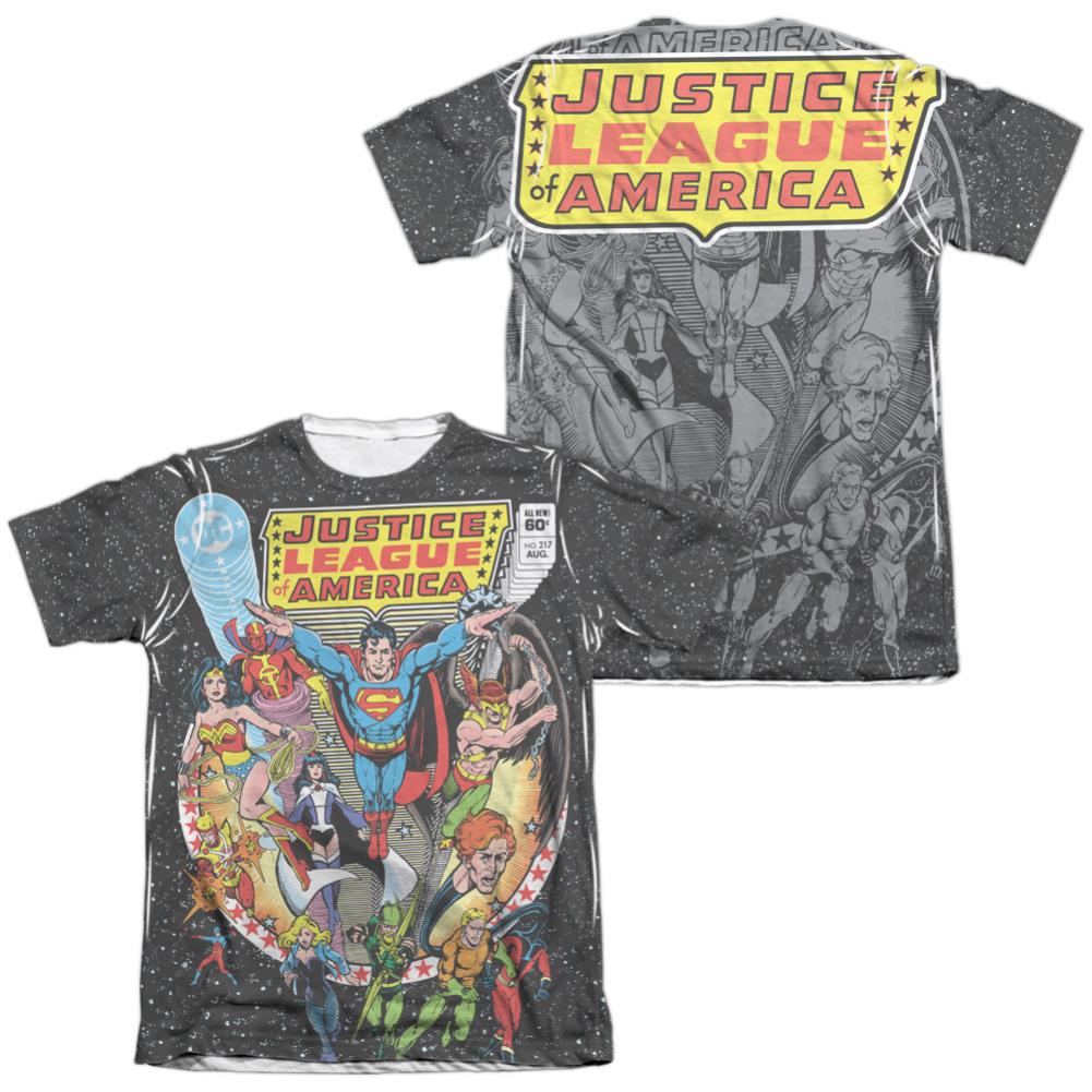 Justice League Of America Stars (Front/Back Print) Men's Regular Fit Poly Cotton Short-Sleeve T-Shirt