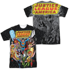 Justice League Of America Stars (Front/Back Print) Men's Regular Fit Polyester Short-Sleeve T-Shirt