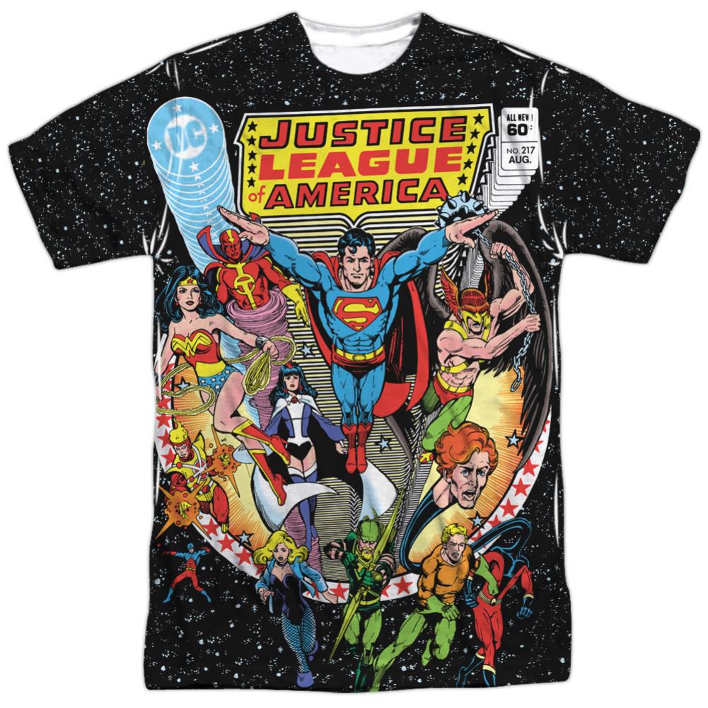 Justice League Of America Stars Men's Regular Fit Polyester Short-Sleeve T-Shirt