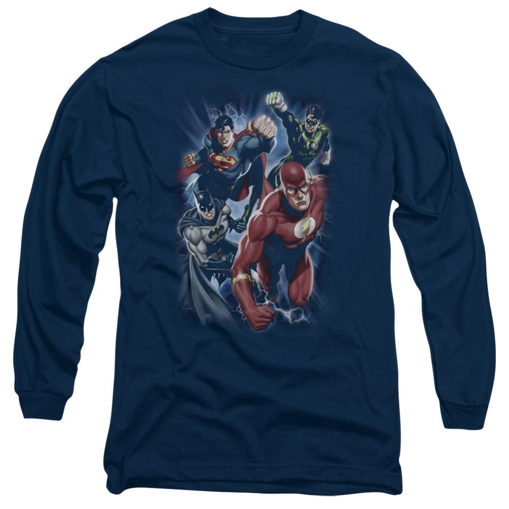 Justice League Of America Storm Chasers Men's 18/1 Cotton Long-Sleeve T-Shirt