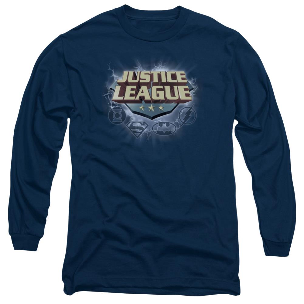 Justice League Of America Storm Logo Men's 18/1 Cotton Long-Sleeve T-Shirt