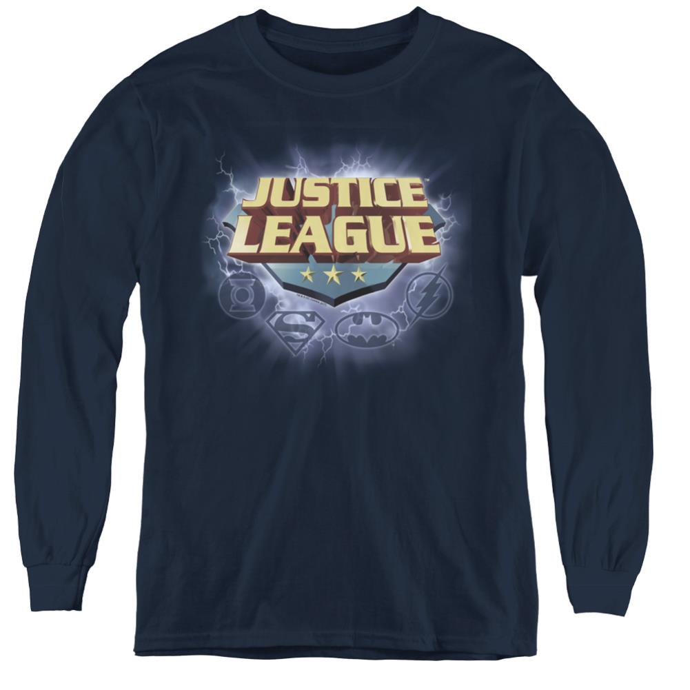 Justice League Of America Storm Logo Youth Long-Sleeve T-Shirt