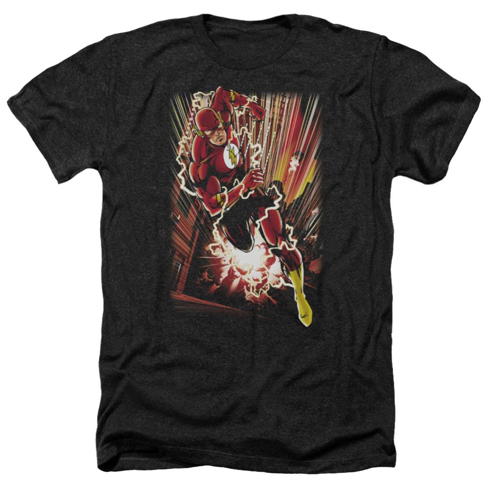 Justice League Of America Street Speed Men's 30/1 Heather 60 40 Poly Short-Sleeve T-Shirt