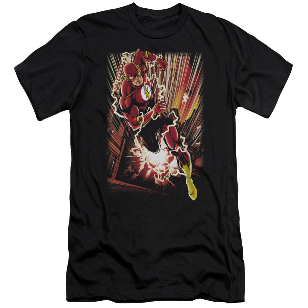 Justice League Of America Street Speed Men's Ultra-Soft 30/1 Cotton Slim Short-Sleeve T-Shirt