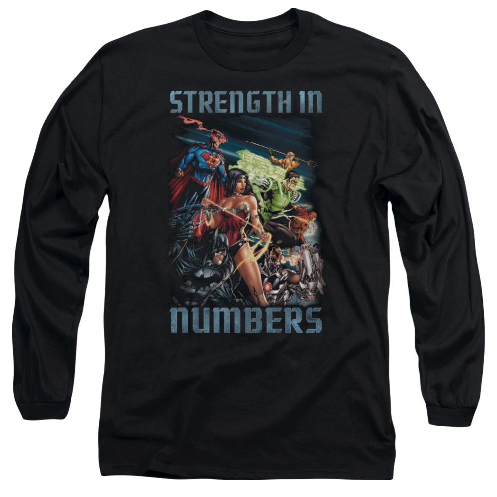 Justice League Of America Strength In Number Men's 18/1 Cotton Long-Sleeve T-Shirt