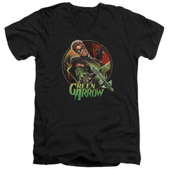 Justice League Of America Sunset Archer Men's 30/1 Cotton Slim V-Neck T-Shirt