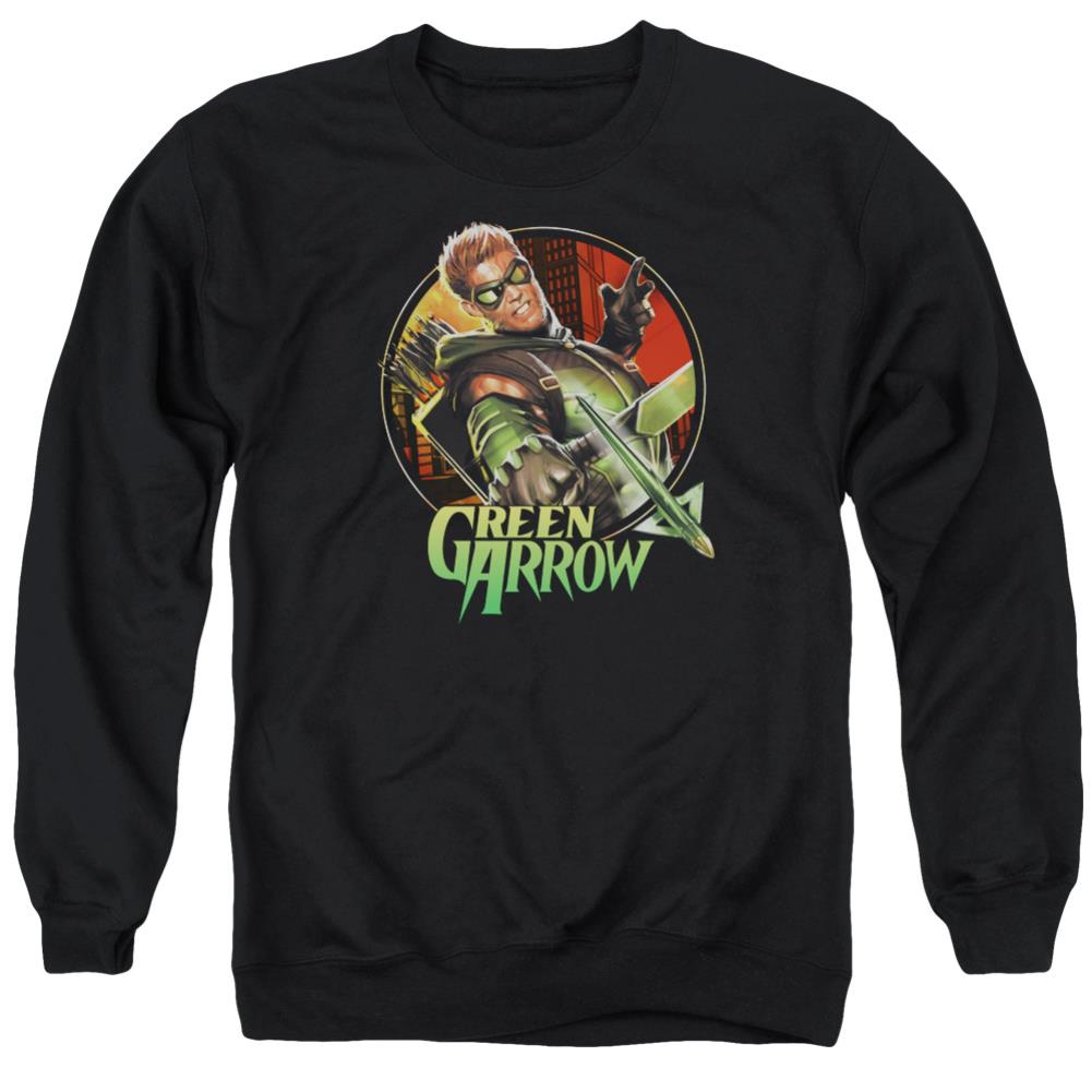Justice League Of America Sunset Archer Men's Crewneck 50 50 Poly Long-Sleeve T-Shirt