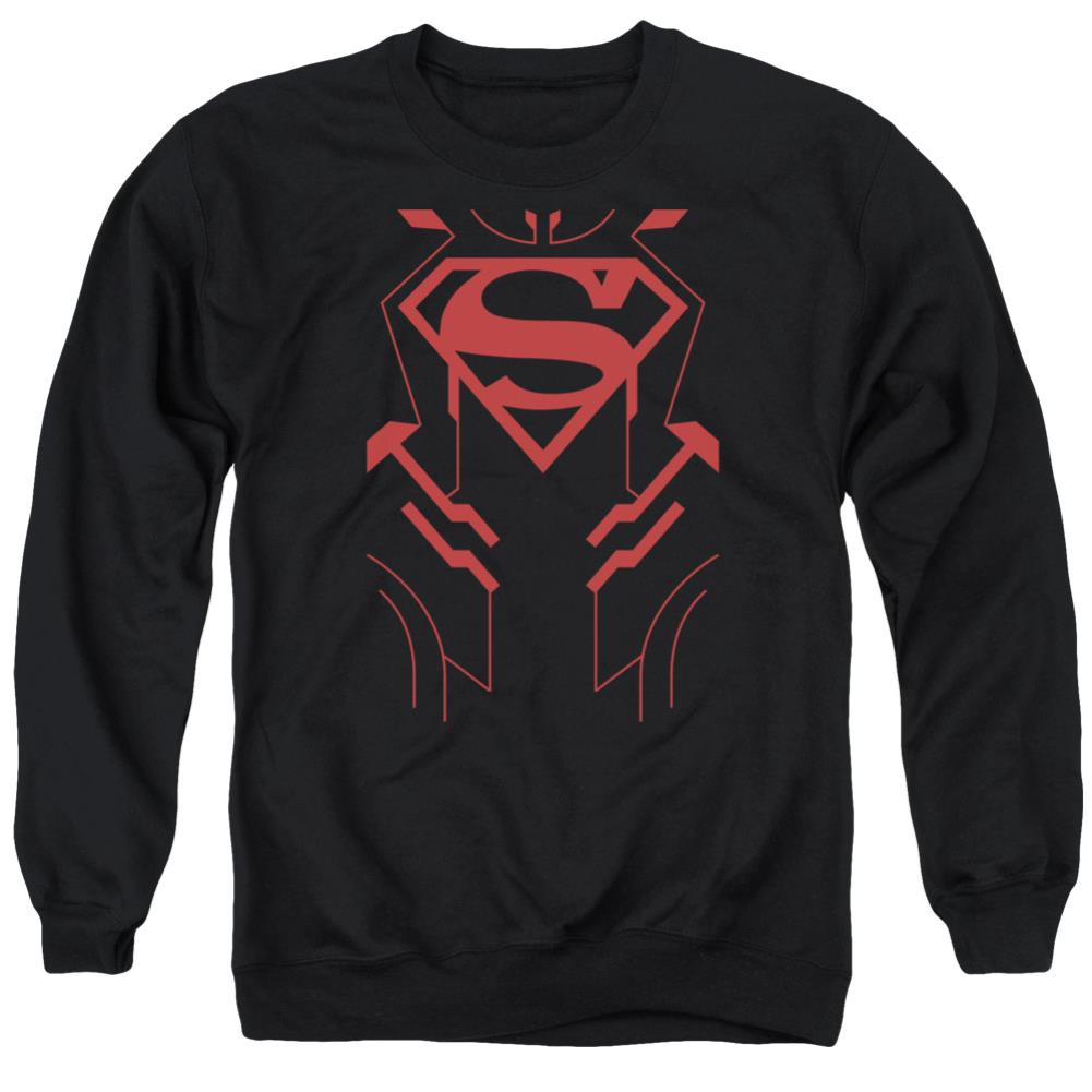 Justice League Of America Superboy Men's Crewneck 50 50 Poly Long-Sleeve T-Shirt