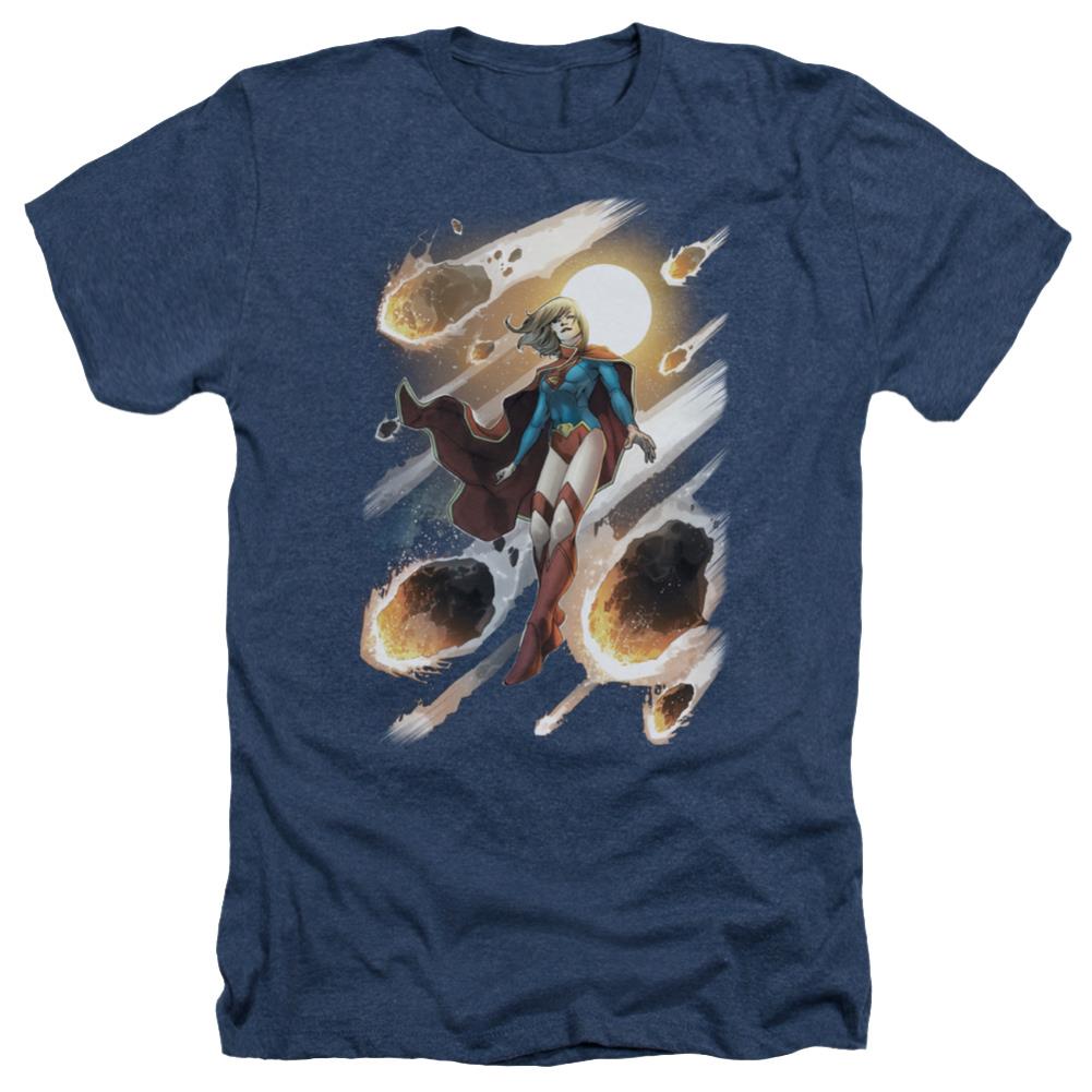 Justice League Of America Supergirl #1 Men's 30/1 Heather 60 40 Poly Short-Sleeve T-Shirt