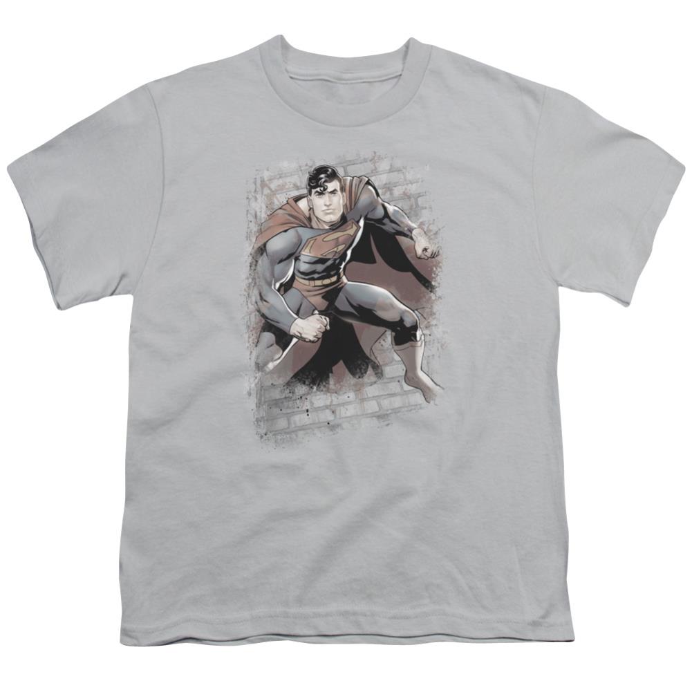 Justice League Of America Superman Bricks Youth 18/1 100% Cotton Short-Sleeve T-Shirt