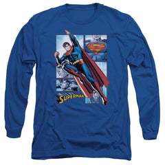 Justice League Of America Superman Panels Men's 18/1 Cotton Long-Sleeve T-Shirt