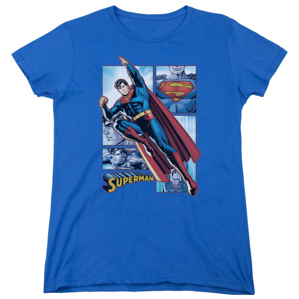Justice League Of America Superman Panels Women's 18/1 Cotton Short-Sleeve T-Shirt