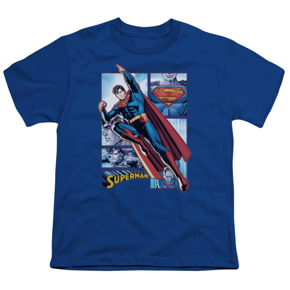 Justice League Of America Superman Panels Youth 18/1 100% Cotton Short-Sleeve T-Shirt