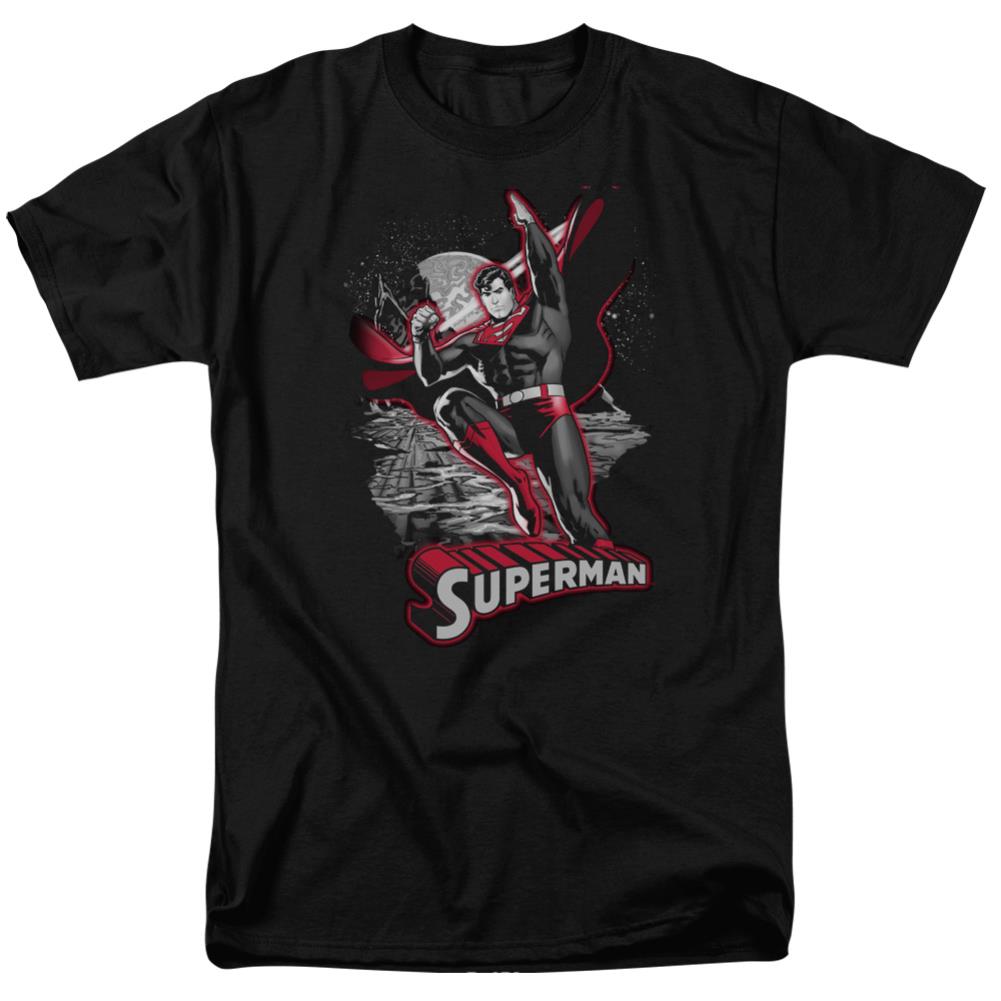 Justice League Of America Superman Red And Gray Men's 18/1 Cotton Short-Sleeve T-Shirt