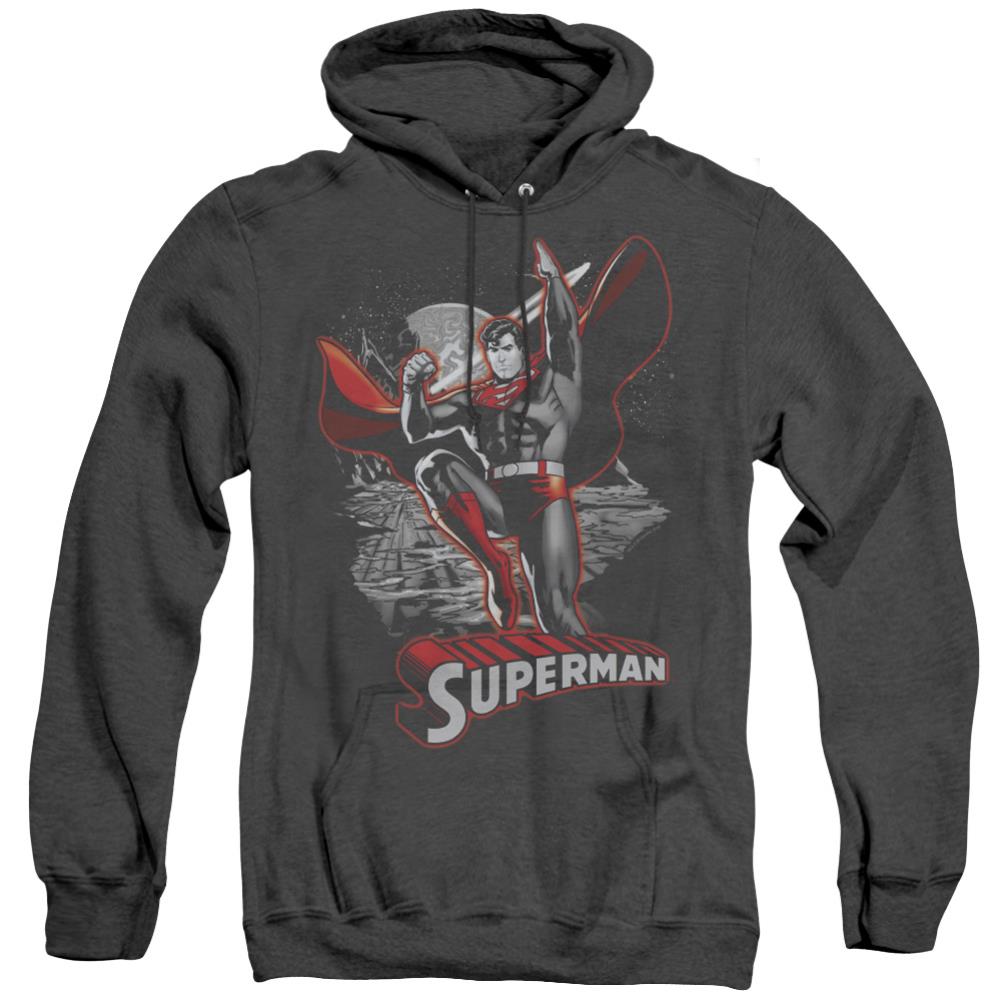 Justice League Of America Superman Red And Gray Men's Pull-Over Hoodie