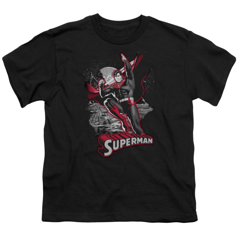 Justice League Of America Superman Red And Gray Youth 18/1 100% Cotton Short-Sleeve T-Shirt
