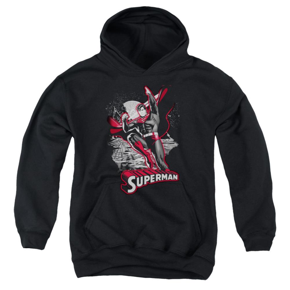 Justice League Of America Superman Red And Gray Youth Cotton Poly Pull-Over Hoodie