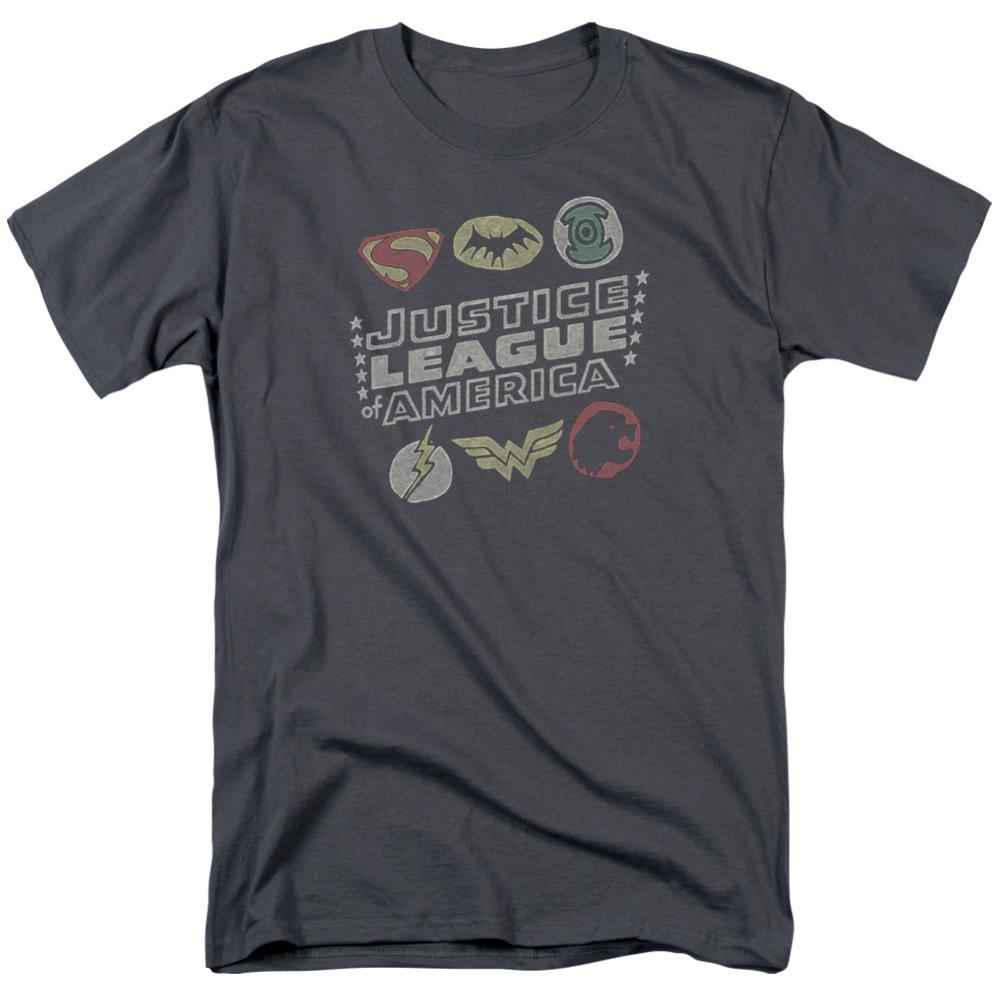 Justice League Of America Symbols Men's 18/1 Cotton Short-Sleeve T-Shirt