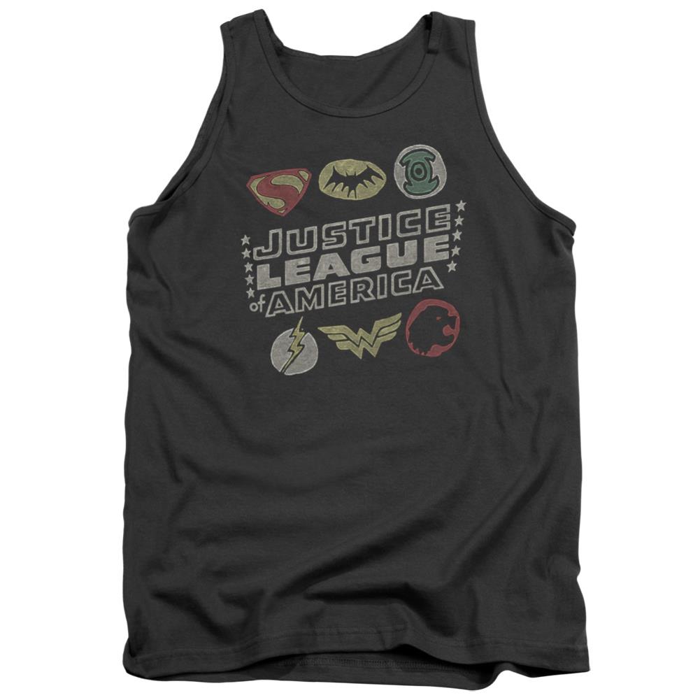 Justice League Of America Symbols Men's 18/1 Cotton Tank Top