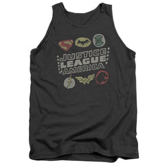 Justice League Of America Symbols Men's 18/1 Cotton Tank Top