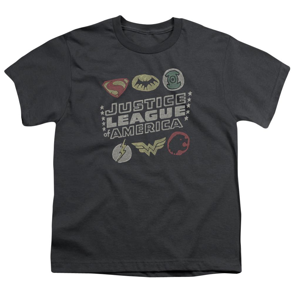 Justice League Of America Symbols Youth 18/1 100% Cotton Short-Sleeve T-Shirt