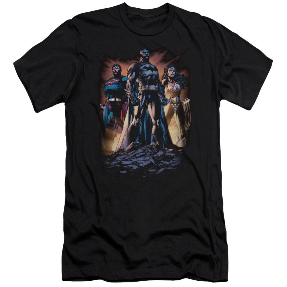 Justice League Of America Take A Stand Men's Ultra-Soft 30/1 Cotton Slim Short-Sleeve T-Shirt