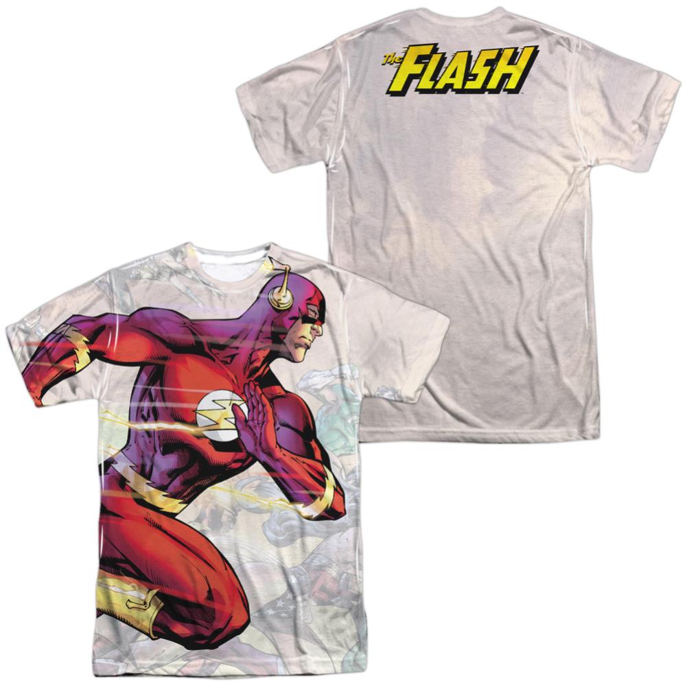 Justice League Of America Taking The Lead (Front/Back Print) Men's Regular Fit Polyester Short-Sleeve T-Shirt