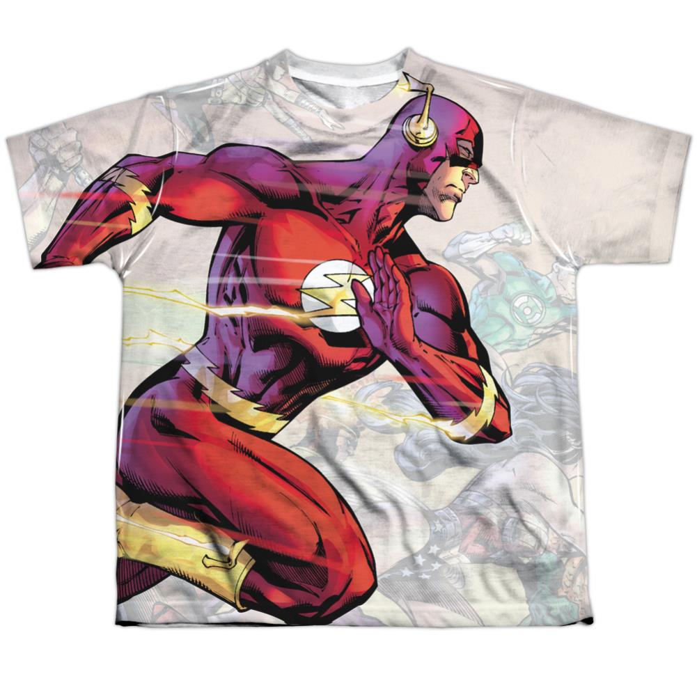 Justice League Of America Taking The Lead Youth Regular Fit Poly Short-Sleeve T-Shirt