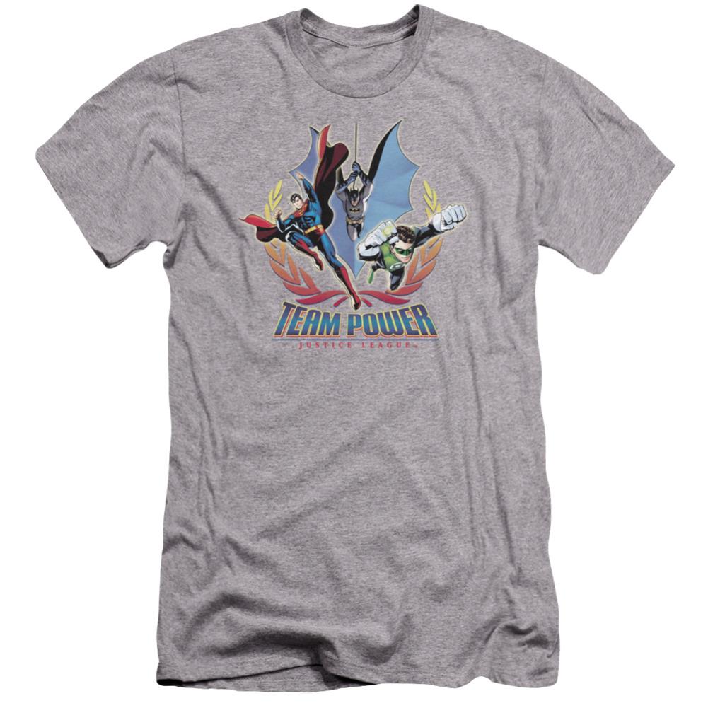 Justice League Of America Team Power Men's Ultra-Soft 30/1 Cotton Slim Short-Sleeve T-Shirt