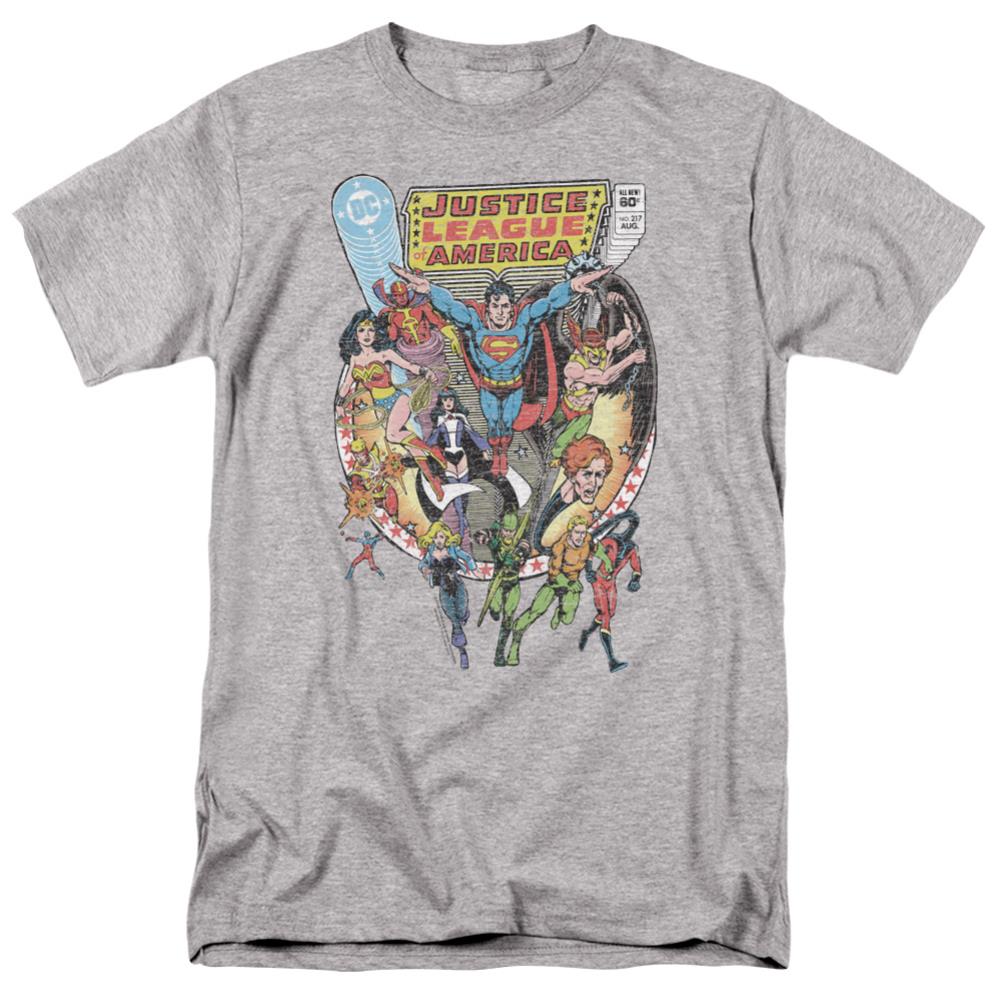 Justice League Of America Team Up Men's 18/1 Cotton Short-Sleeve T-Shirt