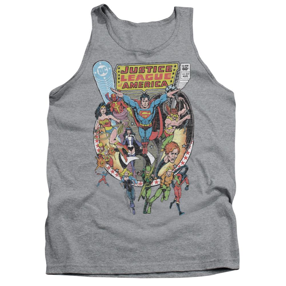 Justice League Of America Team Up Men's 18/1 Cotton Tank Top