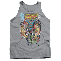 Justice League Of America Team Up Men's 18/1 Cotton Tank Top